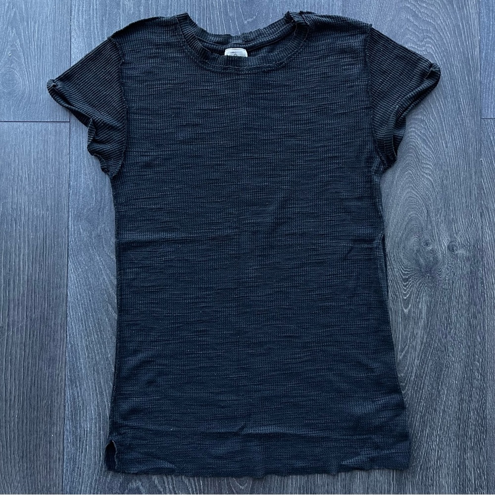 FREE PEOPLE - WE THE FREE Charcoal Waffle Tee Size M